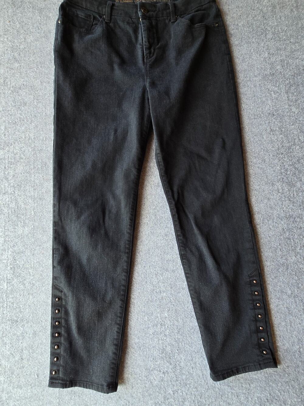 Chico's Women's Jeans So Slimming Girlfriend Slim Leg Ankle Black Size 8 (31x26)